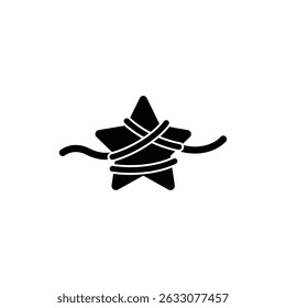 Star Wrapped with String and Loop for Decorative Design