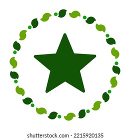 Star and wreath on white