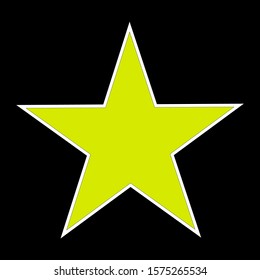the star is yellow, black background