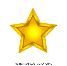 Star, yellow color, gold color, shades, decorative ornament, single item, isolated background.