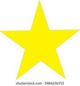 Star with yellow colour on a white background. The basic shape for kids. It can be used for educational purposes. Stars can be seen in the sky at night. 