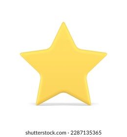 Star yellow five point best quality guarantee award review rating feedback 3d icon realistic vector illustration. Success decoration medal prize ornament positive rate service decorative design