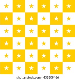 Star Yellow White Chess Board Background Vector Illustration