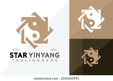 Star Yin Yang Logo Icon Vector Design Illustration