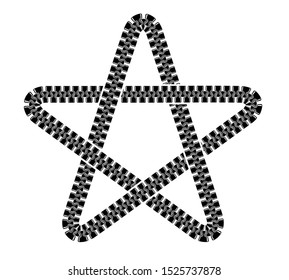 Star zip icon. Simple vector illustration of logo ziper for web