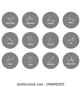 star zodiac constellations icon set vector sign symbol