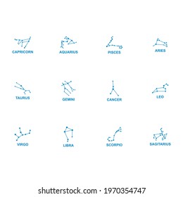 star zodiac constellations icon set vector sign symbol