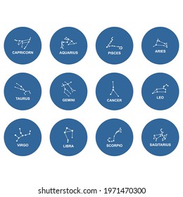 star zodiac constellations icon set vector sign symbol