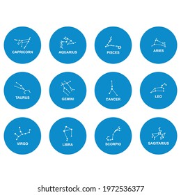 star zodiac constellations icon set vector sign symbol