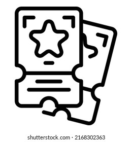 Star Zoo Ticket Icon Outline Vector. Movie Animal. Fun Event