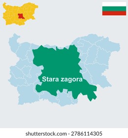 Stara Zagora Bulgaria Map - Regional Capital, Beroe Ancient City, and Thracian Plain Vector Outline.