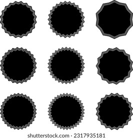 Starburst 2 outline preto sticker set tag special offer tag discount template set buy now and hot deal special offer off for cheap economic shopping