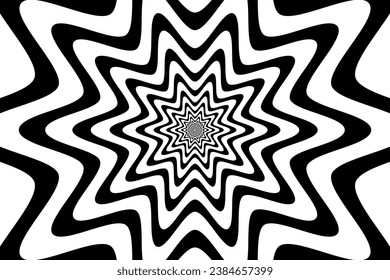 Starburst abstract Psychedelic background. vector illustration