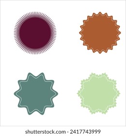 Starburst badge shape burst wave star, price label sticker 3 2