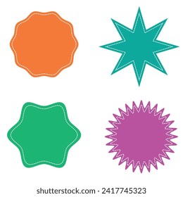 Starburst badge shape burst wave star, price label sticker 15 6