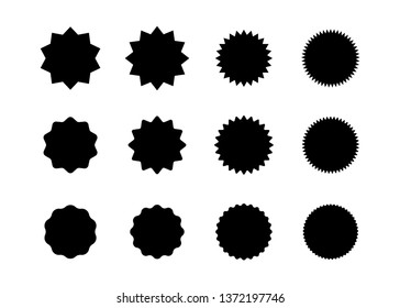 Starburst Stickers Black Sunburst Badges Isolated Stock Illustration ...