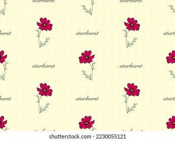 Starburst cartoon character seamless pattern on yellow background