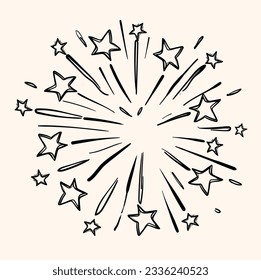 starburst doodle in cream background