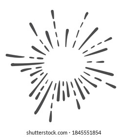 Starburst doodle, hand drawn design element. Sun burst sketch illustration vector