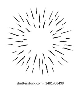 Starburst doodle, hand drawn sun burst sketch explosion