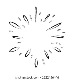 Starburst doodle, sun burst sunshine. Radiating from the center of thin beams. 