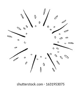 Starburst doodle, sun burst sunshine. Radiating from the center of thin beams. 
