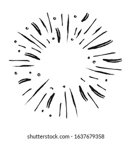 Starburst doodle, sun burst sunshine. Radiating from the center of thin beams. 