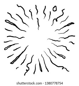 Starburst drawn in doodle style with black ink - Vector EPS