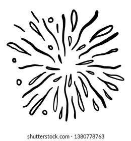 Starburst drawn in doodle style with black ink - Vector EPS