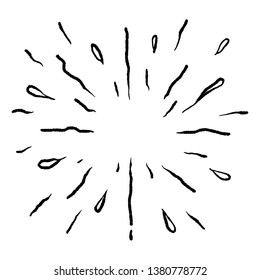 Starburst drawn in doodle style with black ink - Vector EPS