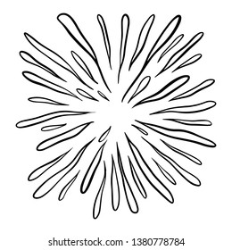 Starburst drawn in doodle style with black ink - Vector EPS