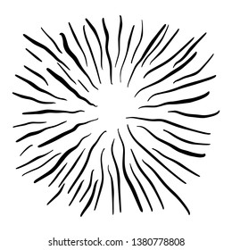 Starburst drawn in doodle style with black ink - Vector EPS