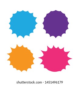 Starburst explosion comic shapes. Speech boom bubble