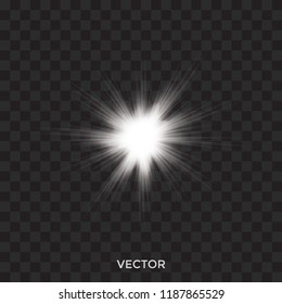 starburst, flare, vector white lights isolated