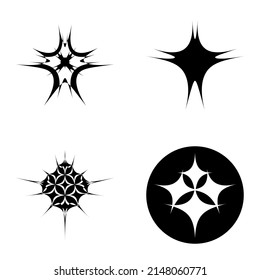 Starburst Flat Icon Set Isolated On White Background