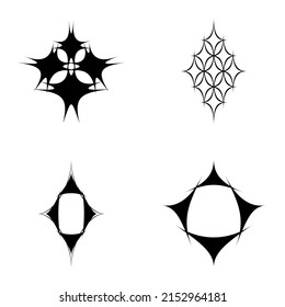 Starburst Flat Icon Set Isolated On White Background