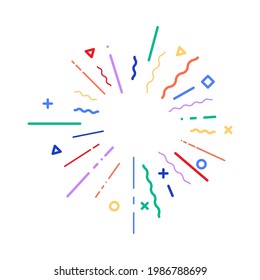 starburst geometric modern explosion vector illustration. colorful sunburst on white background. isolatedcolor star burst radial