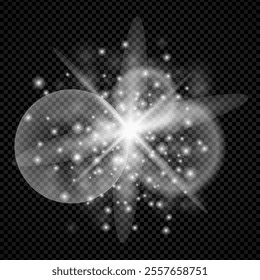 Starburst with glitter effect background