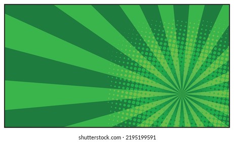 Starburst green pop art background, good for comic template, poster template, and presentation template