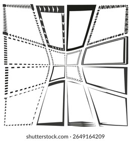 Ícone de grade de explosão. Padrão de linha de radiação. Lente central Vetor. Perspectiva dinâmica.