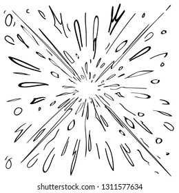 starburst hand drawn element vector