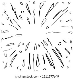 starburst hand drawn element vector