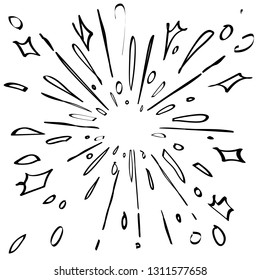 starburst hand drawn element vector