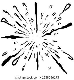 starburst hand drawn element vector
