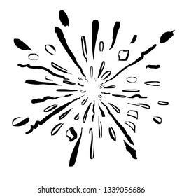 starburst hand drawn element vector