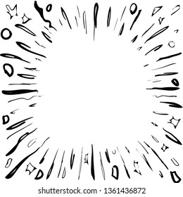 starburst hand drawn element vector