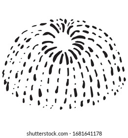 starburst hand drawn on white background.