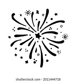 ilustración por mano de starburst, vector.
