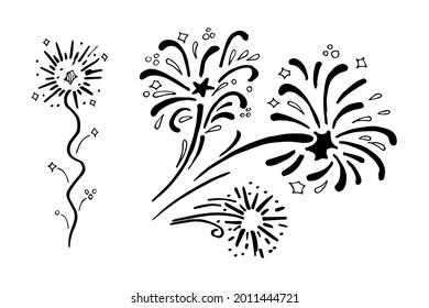 starburst hand drawn, vector illustration.