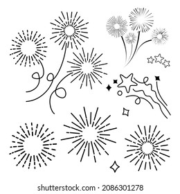 starburst hand drawn, vector illustration.